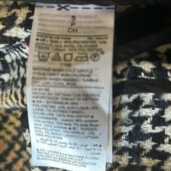 Women Sz S/P wool blend houndstooth print business casual attractive blazer coat - Picture 10 of 15